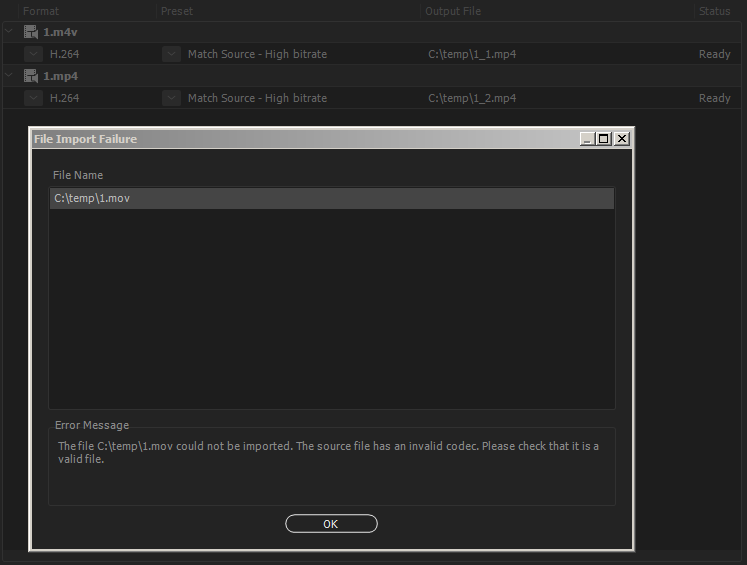 Hướng dẫn fix lỗi Adobe import Video MP4 HEVC (H.265) 1.png