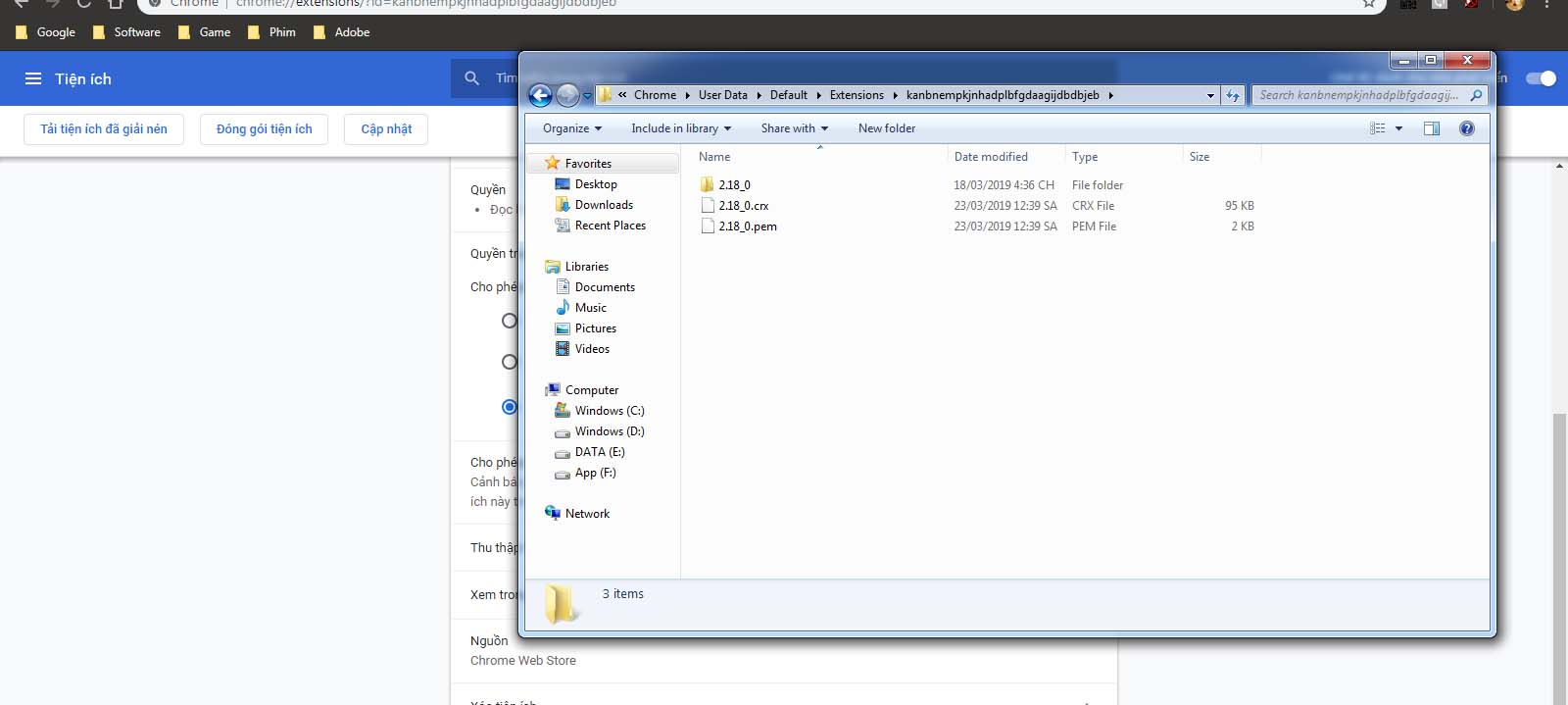 Hướng dẫn đóng gói tiện ích trong trình duyệt chrome