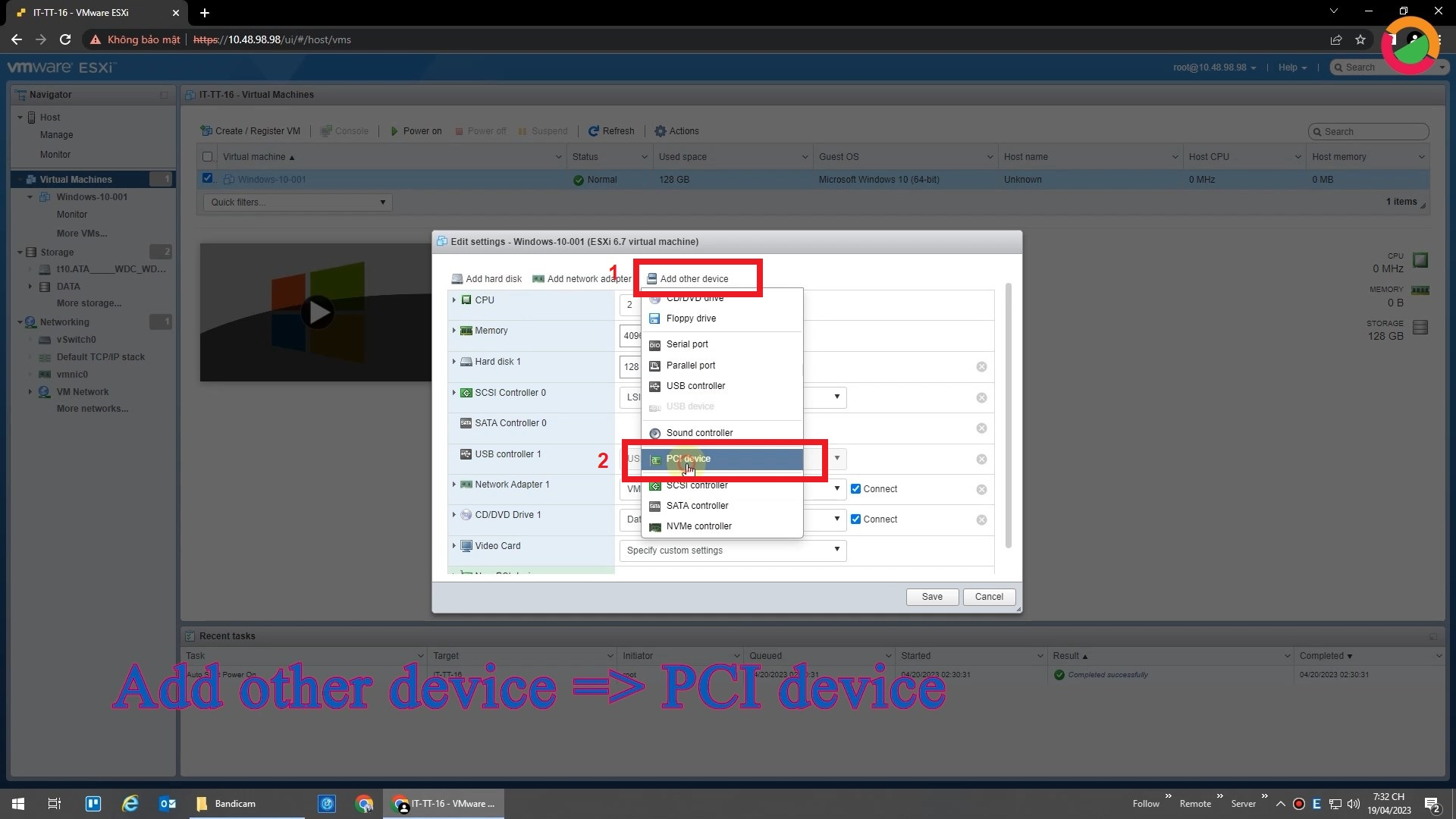 Hướng dẫn kích hoạt vGPU (VGA) cho máy ảo | Series hướng dẫn VMware ESXi #5