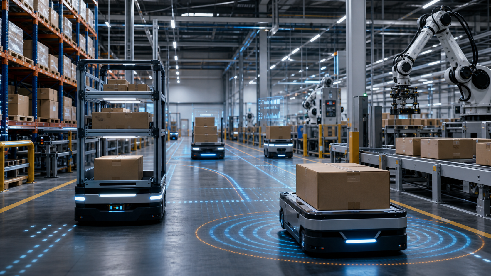 Trong kho vận và sản xuất, robot đã chứng minh giá trị