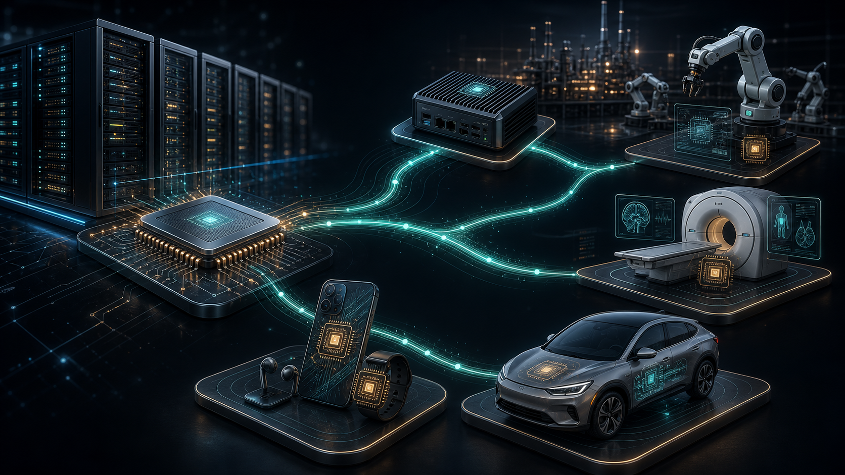 AI lan ra edge, thiết bị cá nhân, ô tô, công nghiệp